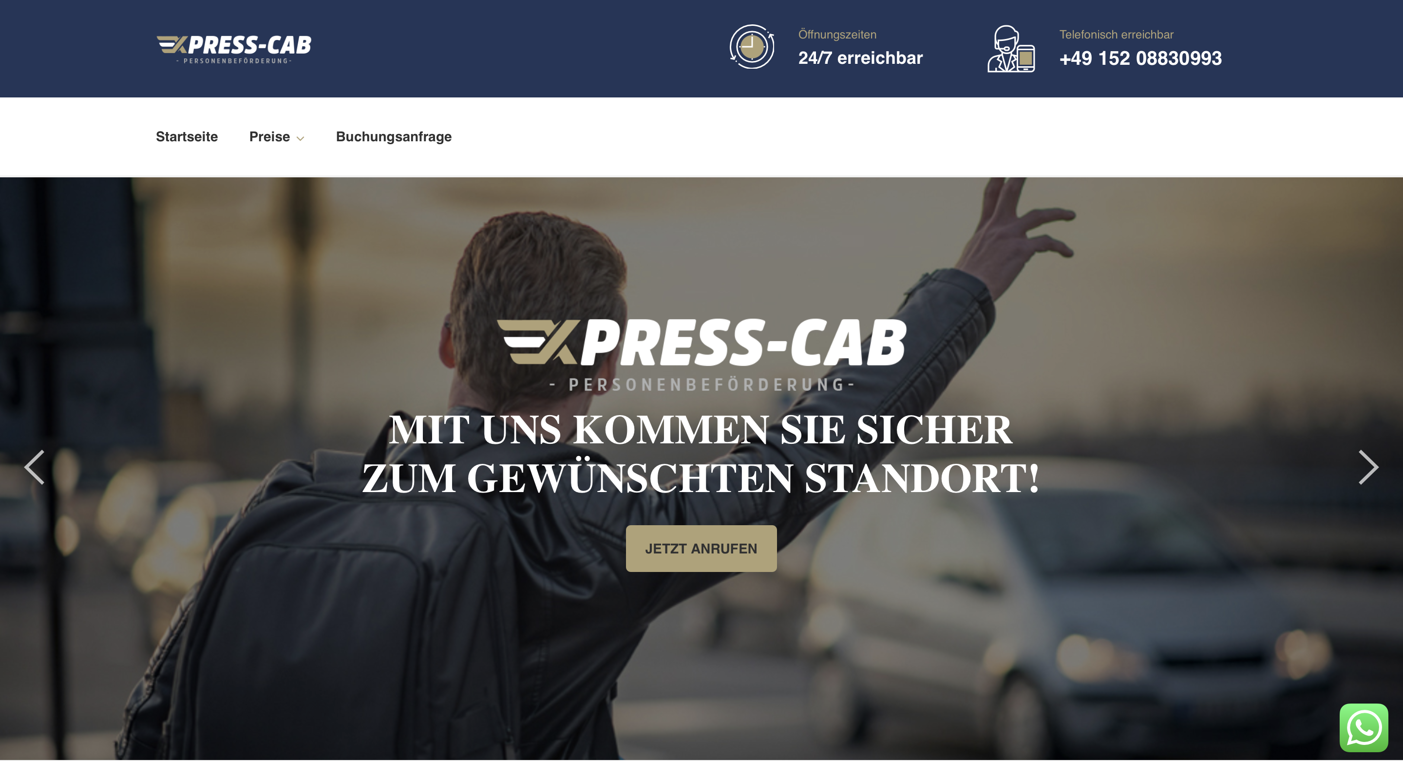 Vorschau der Webseite – Projekt Kompass